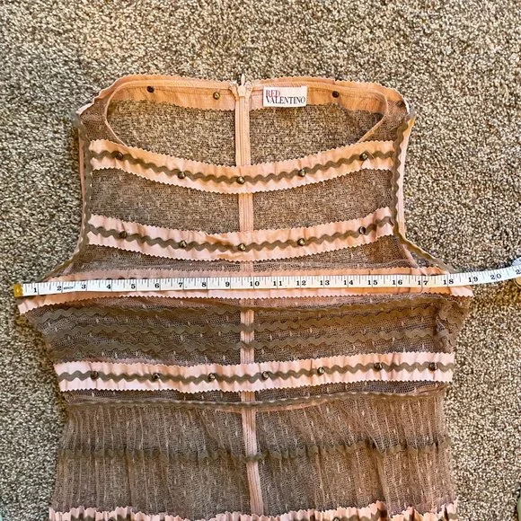 RED Valentino Point d'esprit tulle Pink Sheer Maxi Dress - Picture 9 of 11